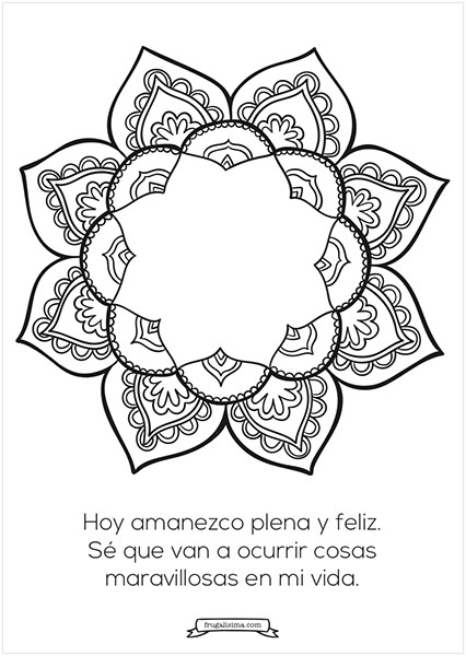 optimismo - mandalas para pintar - frugalisima